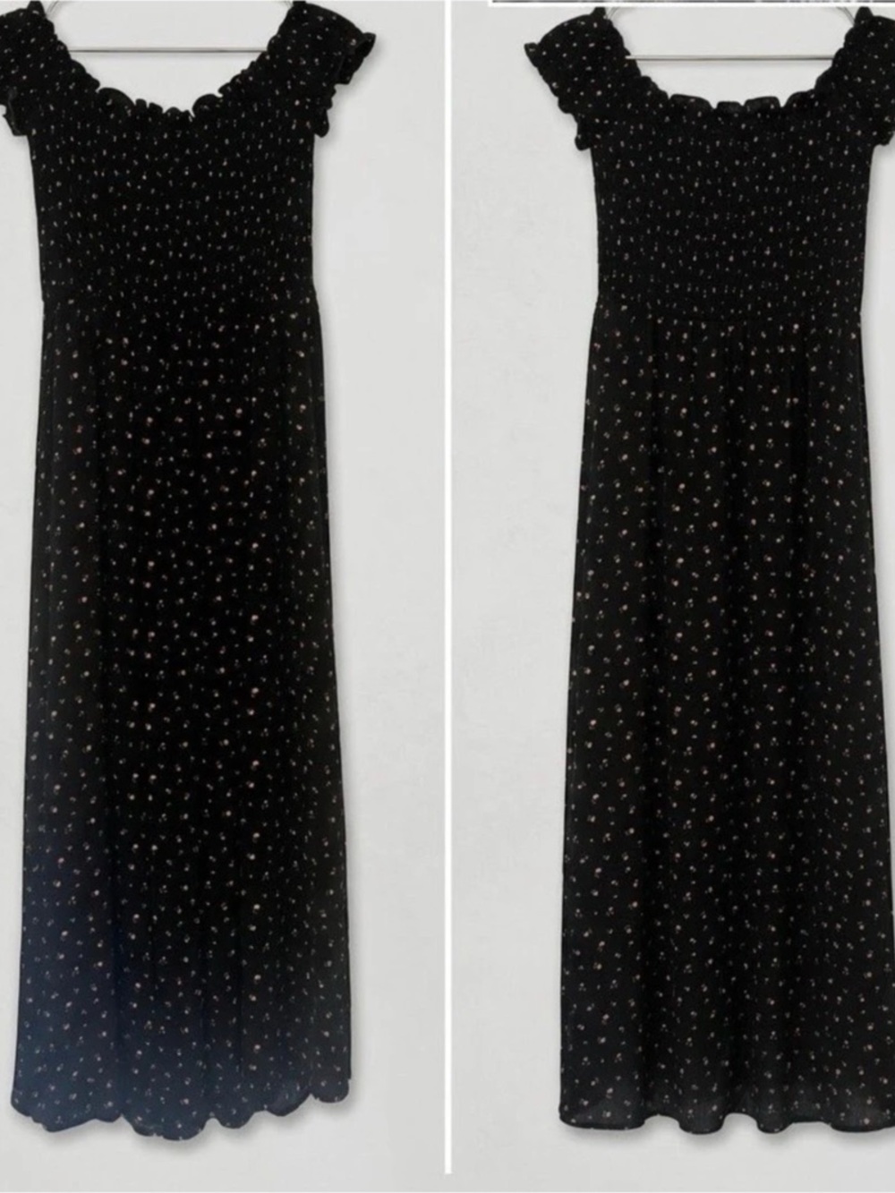 Forever 21 Floral Smocked Off-the-Shoulder Maxi Dress - Size S